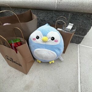 Blue Penguin Plush Toy for Small Pets
